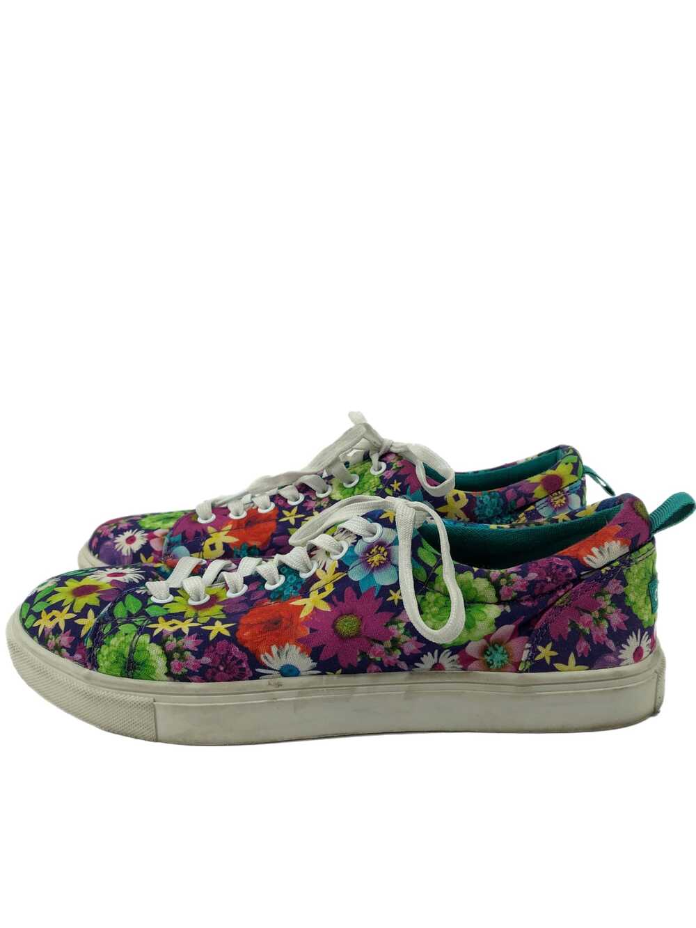 Chooze Purple Green Sneakers lace-up flat | Womens 10